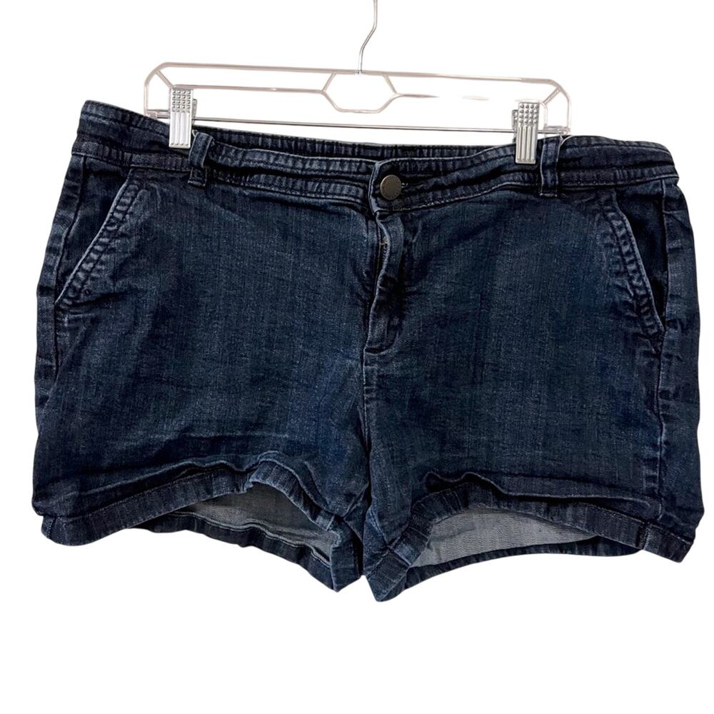 Liz Claiborne Dark Wash Denim Blue Jean Shorts Size 18